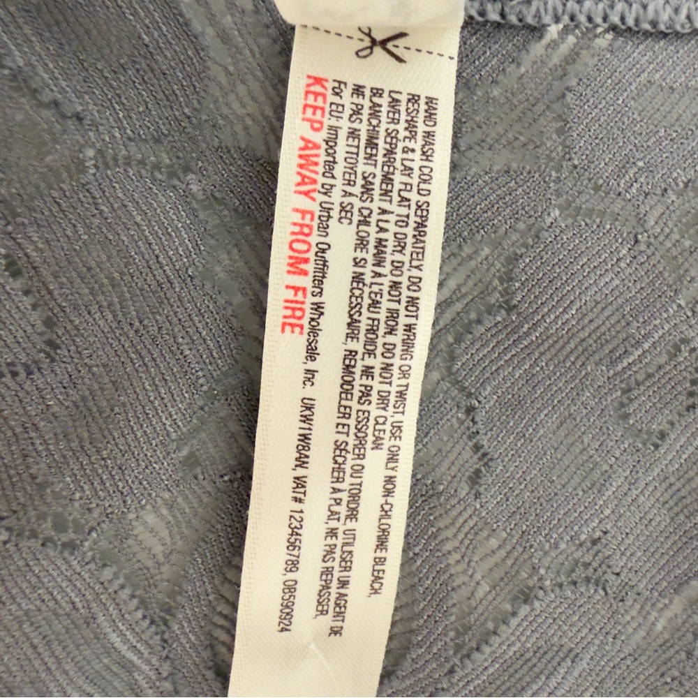 Free People Intimately Galloon Bralette Graphite Size Large L Lace Stretch Boho - Picture 6 of 7